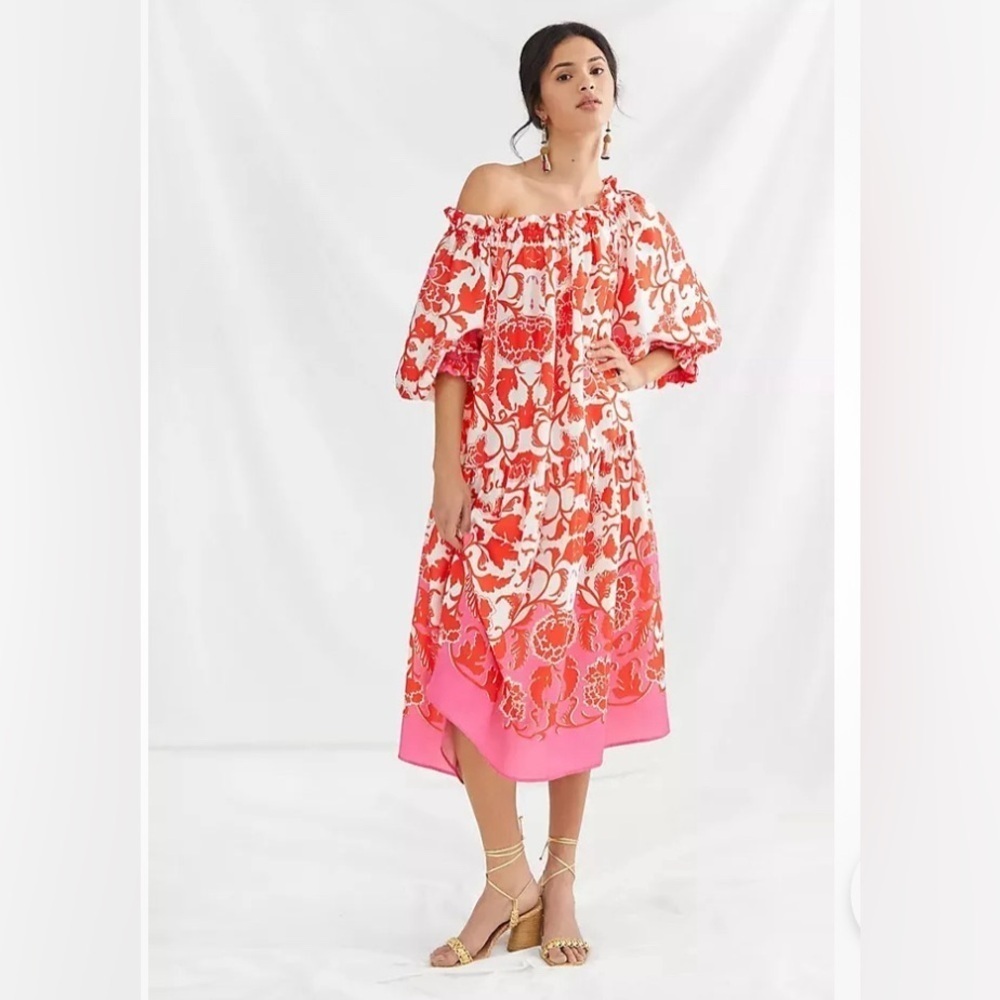 Anthropologie Delfi Women's Sasha Off-The-Shoulder Maxi Dress Large Wedding NWT